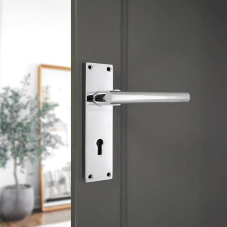 Jura Lever on Backplate Lock Polished Chrome - Image 2