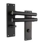 Jura Lever on Backplate Bathroom Matt Black