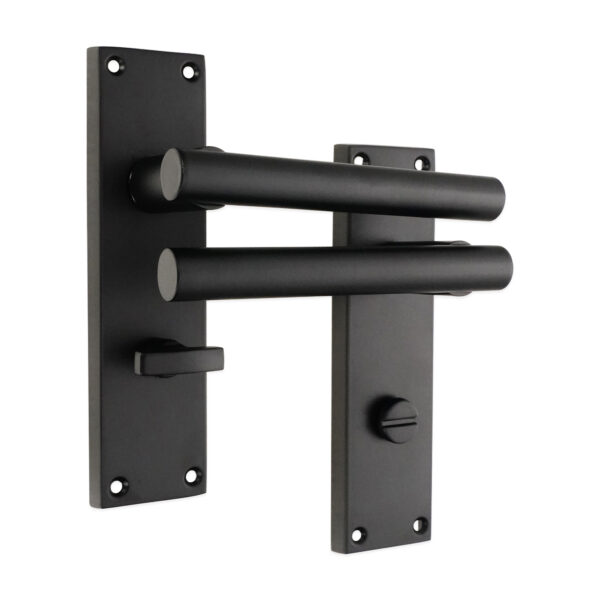 Jura Lever on Backplate Bathroom Matt Black