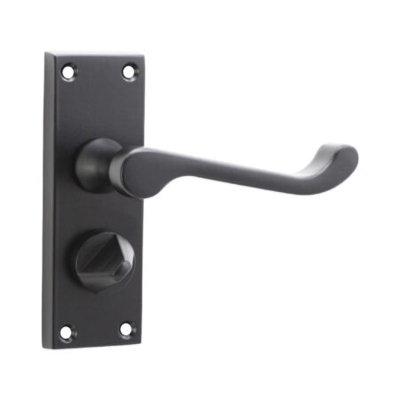 Matt Black Victorian Scroll Privacy Lever Handle 115mm Door Handle Set