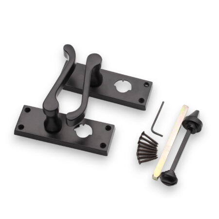 Matt Black Victorian Scroll Privacy Lever Handle 115mm Door Handle Set - Image 4