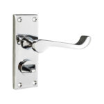Polished Chrome Victorian Scroll Privacy Lever Handle 115mm Door Handle Set