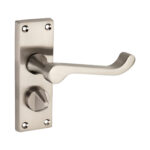 Satin Nickel Victorian Scroll Privacy Lever Handle 115mm Door Handle Set