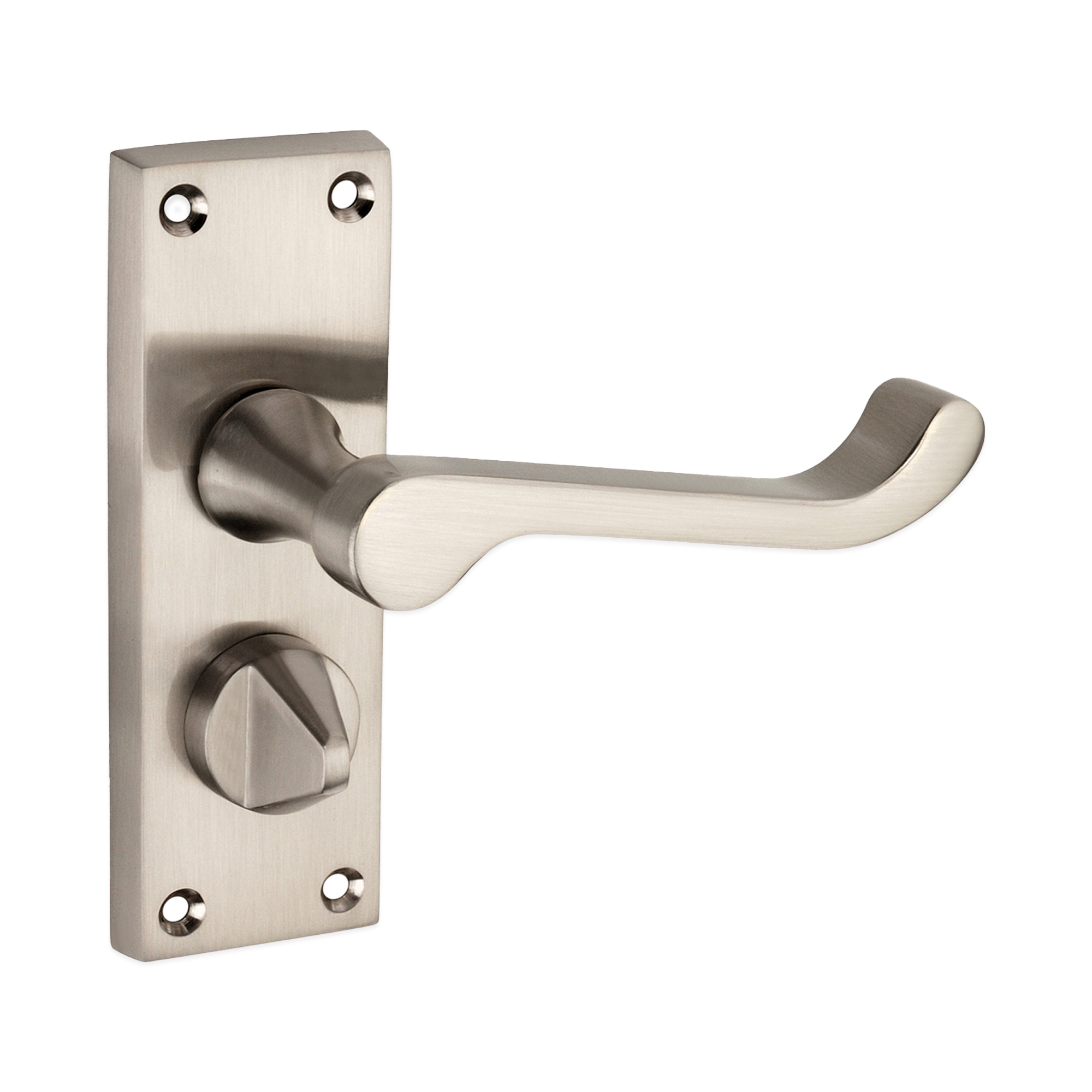 SB1413SN_1.jpg Spira Brass Satin Nickel Victorian Scroll Privacy Lever Handle 115mm Door Handle Set - Image 1