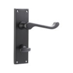 Matt Black Victorian Scroll Privacy Lever Handle 150mm Door Handle Set