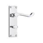 Spira Brass Polished Chrome Victorian Scroll Privacy Lever Handle 150mm Door Handle Set