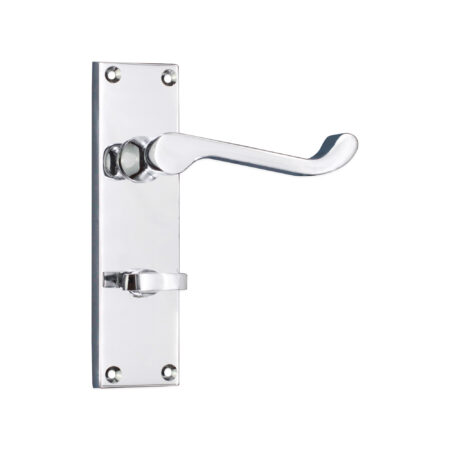 Spira Brass Polished Chrome Victorian Scroll Privacy Lever Handle 150mm Door Handle Set