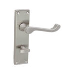 Spira Brass Satin Nickel Victorian Scroll Privacy Lever Handle 150mm Door Handle Set