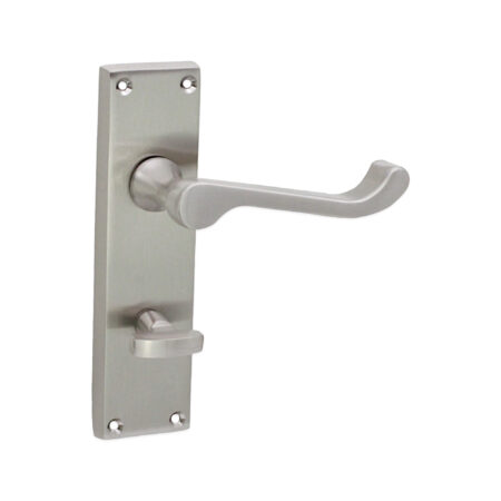 Spira Brass Satin Nickel Victorian Scroll Privacy Lever Handle 150mm Door Handle Set