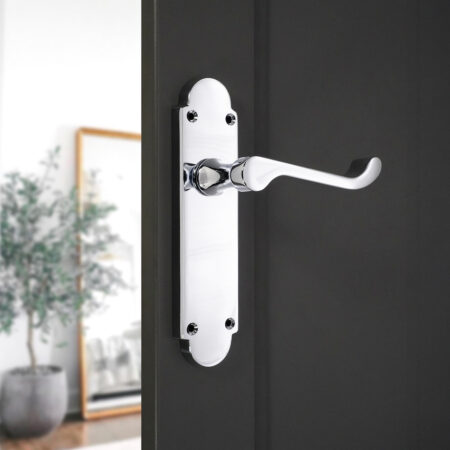 Oakley Lever on Backplate Latch Polished Chrome - Image 2