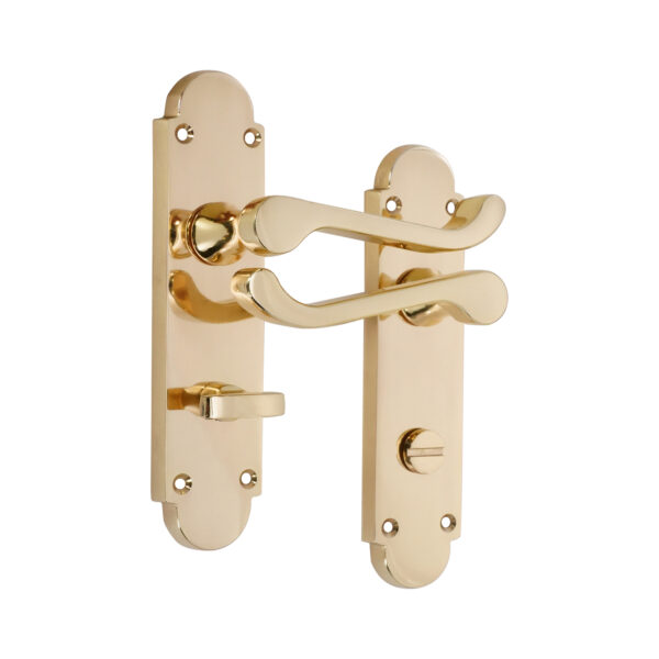 Oakley Lever on Backplate Bathroom Polished Brass
