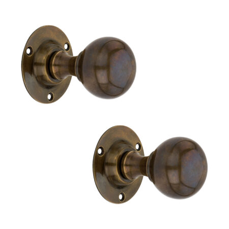 Spira Brass Brass Ball Door Knob Antique Door Hardware - Image 2