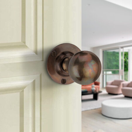 Spira Brass Brass Ball Door Knob Antique Door Hardware - Image 3