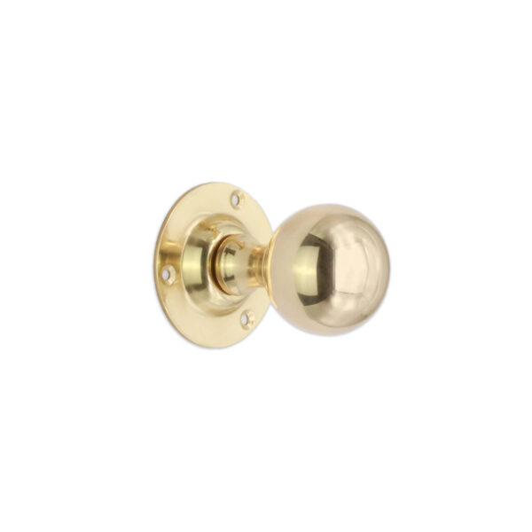 Spira Brass Polished Brass Ball Door Knob Door Hardware