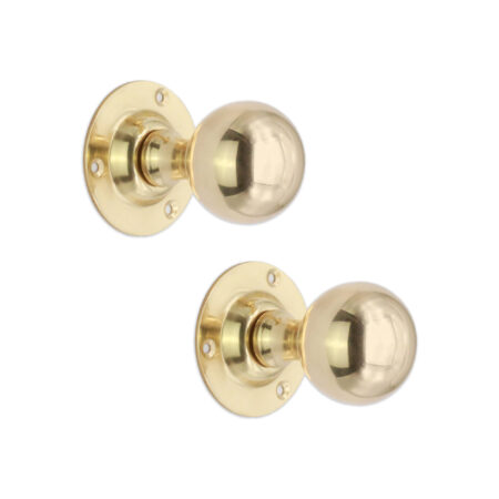 Spira Brass Polished Brass Ball Door Knob Door Hardware - Image 2