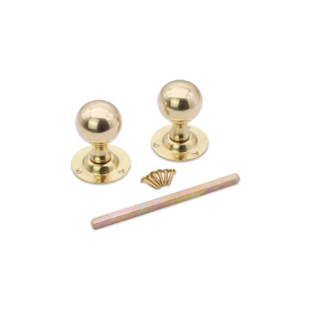 Spira Brass Polished Brass Ball Door Knob Door Hardware - Image 4