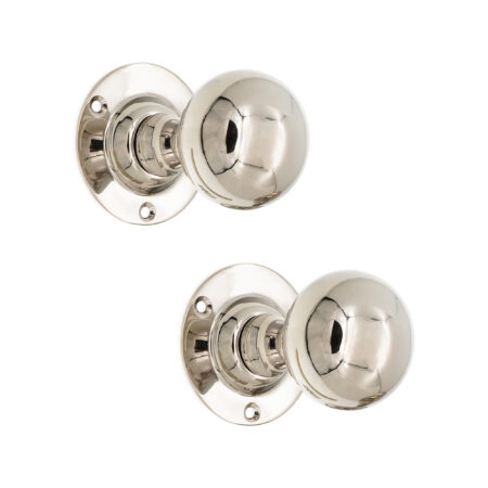 Spira Brass Polished Nickel Ball Door Knob Door Hardware - Image 2