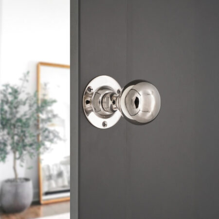Spira Brass Polished Nickel Ball Door Knob Door Hardware - Image 3