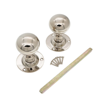 Spira Brass Polished Nickel Ball Door Knob Door Hardware - Image 4