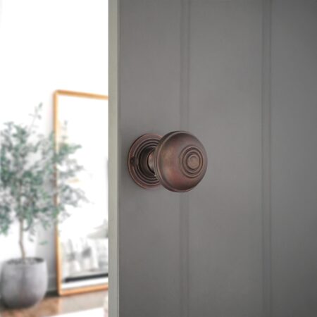 Spira Brass Brass Bloxwich 50mm Rim/Mortice Door Knob Aged Bronze Door Hardware - Image 3