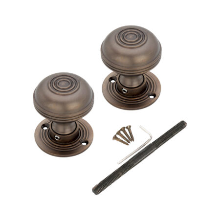 Spira Brass Brass Bloxwich 50mm Rim/Mortice Door Knob Aged Bronze Door Hardware - Image 4