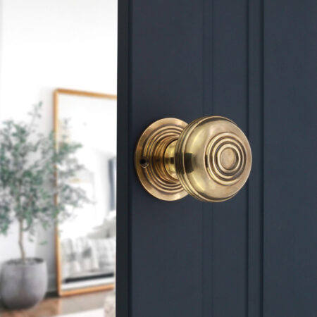 Spira Brass Brass Bloxwich Large 60mm Rim/Mortice Door Knob Aged Door Hardware - Antique Brass - Image 3