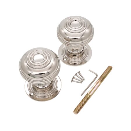 Spira Brass Polished Nickel Bloxwich Large 60mm Rim/Mortice Door Knob Door Hardware - Image 4