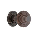 Brass Beehive 50mm Rim/Mortice Door Knob Aged Bronze Door Hardware