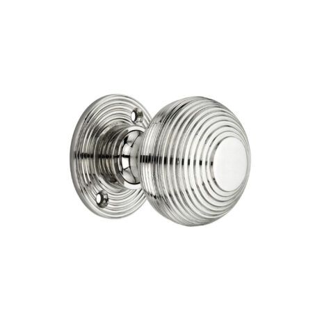 Spira Brass Polished Nickel Beehive 50mm Rim/Mortice Door Knob Door Hardware