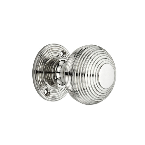 Spira Brass Polished Nickel Beehive 50mm Rim/Mortice Door Knob Door Hardware