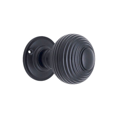 Matt Black Beehive Large 60mm Mortice Door Knob Door Hardware