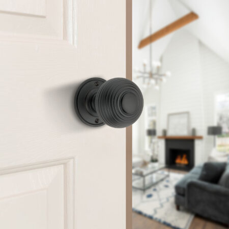 Matt Black Beehive Large 60mm Mortice Door Knob Door Hardware - Image 3