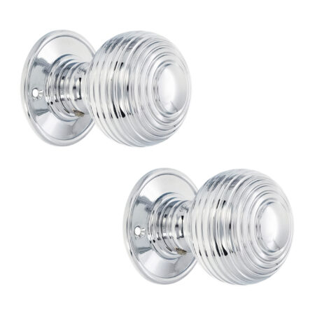 Polished Chrome Beehive Large 60mm Mortice Door Knob Door Hardware - Image 2