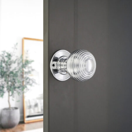 Polished Chrome Beehive Large 60mm Mortice Door Knob Door Hardware - Image 3