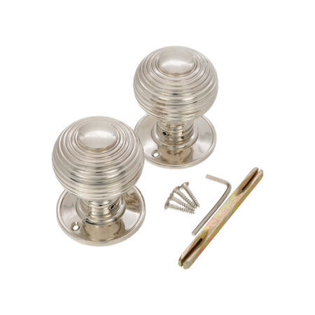 Polished Nickel Beehive Large 60mm Mortice Door Knob Door Hardware - Image 4