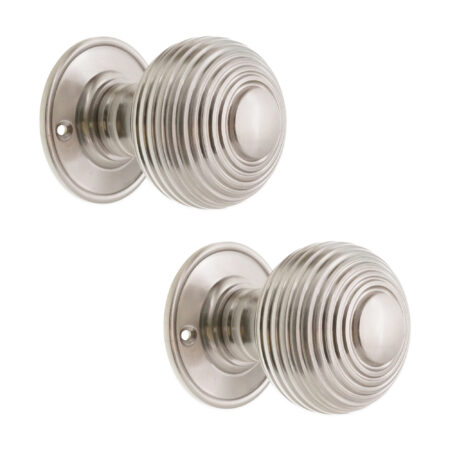 Satin Nickel Beehive Large 60mm Mortice Door Knob Door Hardware - Image 2
