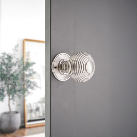 Satin Nickel Beehive Large 60mm Mortice Door Knob Door Hardware - Image 3