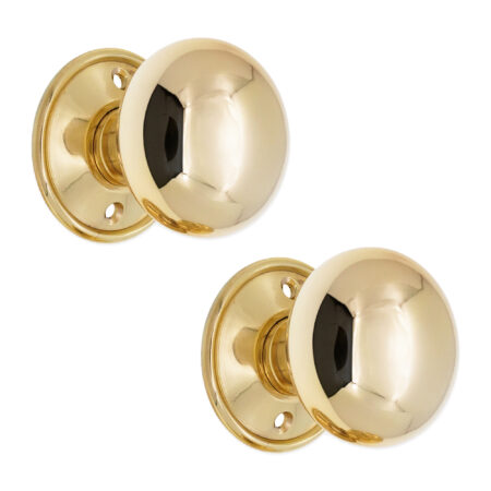 Polished Brass Cottage Large 50mm Rim/Mortice Door Knob Door Hardware - Image 2