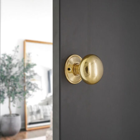 Polished Brass Cottage Large 50mm Rim/Mortice Door Knob Door Hardware - Image 3