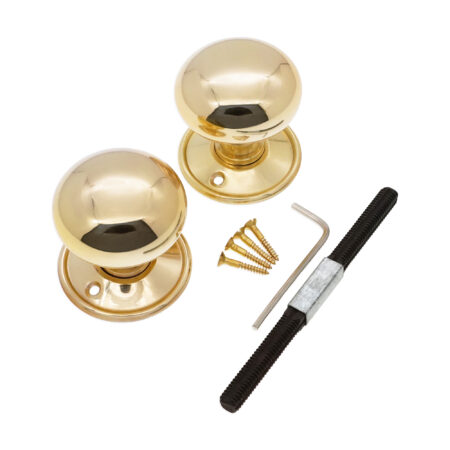 Polished Brass Cottage Large 50mm Rim/Mortice Door Knob Door Hardware - Image 4