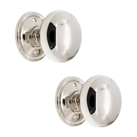 Polished Nickel Cottage Large 50mm Rim/Mortice Door Knob Door Hardware - Image 2
