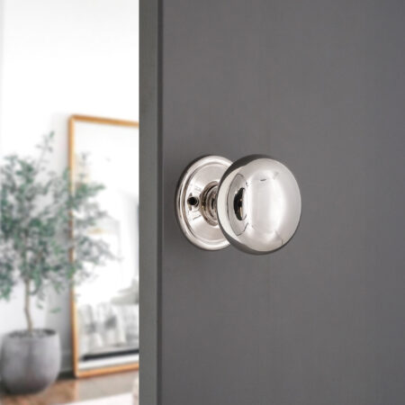Polished Nickel Cottage Large 50mm Rim/Mortice Door Knob Door Hardware - Image 3