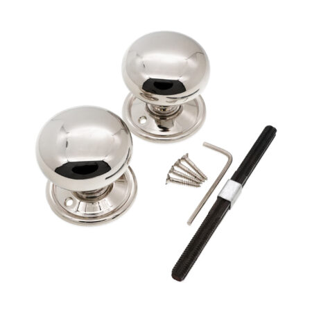 Polished Nickel Cottage Large 50mm Rim/Mortice Door Knob Door Hardware - Image 4