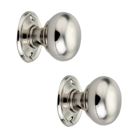 Polished Nickel Cottage Small 40mm Rim/Mortice Door Knob Door Hardware - Image 2