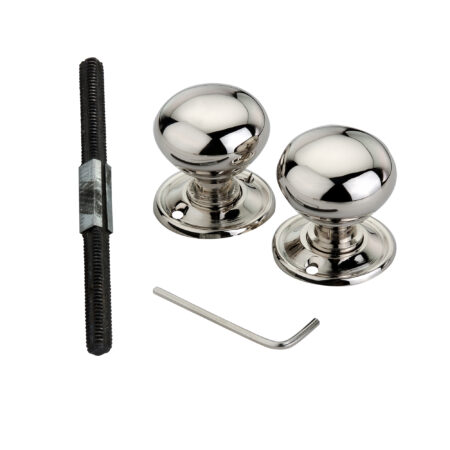 Polished Nickel Cottage Small 40mm Rim/Mortice Door Knob Door Hardware - Image 3