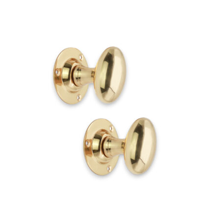 Polished Brass Oval Mortice Door Knob Door Hardware - Image 2