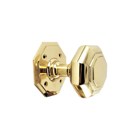 Polished Brass Octagonal Mortice Door Knobs Door Hardware