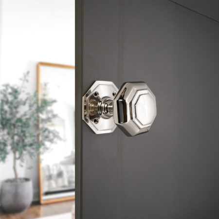 Polished Nickel Octagonal Mortice Door Knobs Door Hardware - Image 3