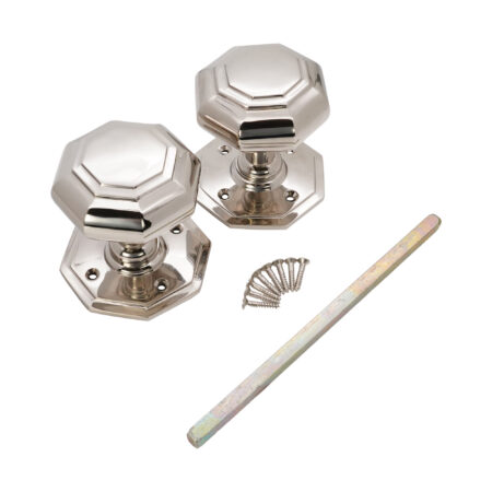 Polished Nickel Octagonal Mortice Door Knobs Door Hardware - Image 4