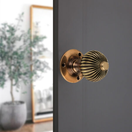 Brass Regency Mortice Door Knob Aged Door Hardware - Image 3